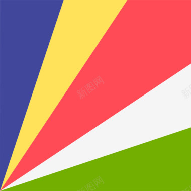 塞舌尔国际国旗4方形图标图标
