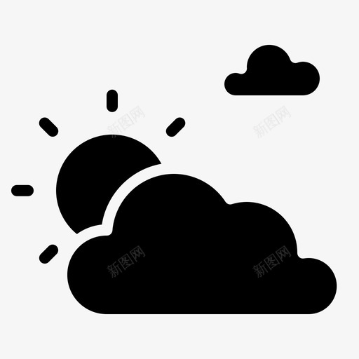太阳和云多云天空图标svg_新图网 https://ixintu.com 多云 天气稳定 天空 太阳和云