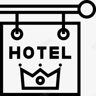 酒店酒店服务2直线图标图标