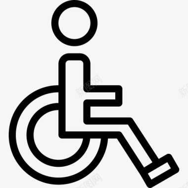 轮椅医用2直线型图标图标