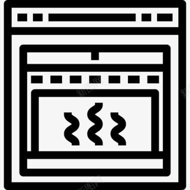炉灶家具和家用线性图标图标