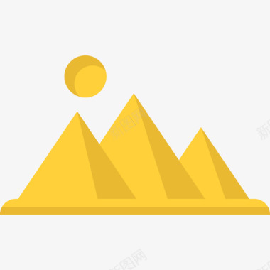 金字塔风景平坦图标图标