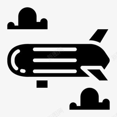 齐柏林飞艇飞机飞行图标图标