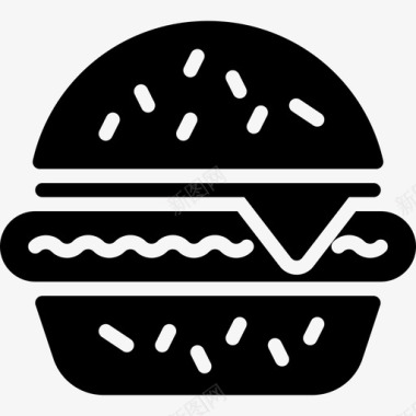 汉堡美食系列填充图标图标