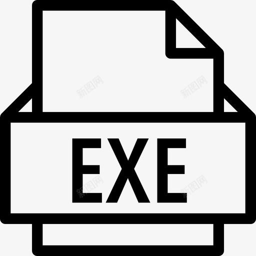 Exe文件格式线性图标svg_新图网 https://ixintu.com Exe 文件格式 线性