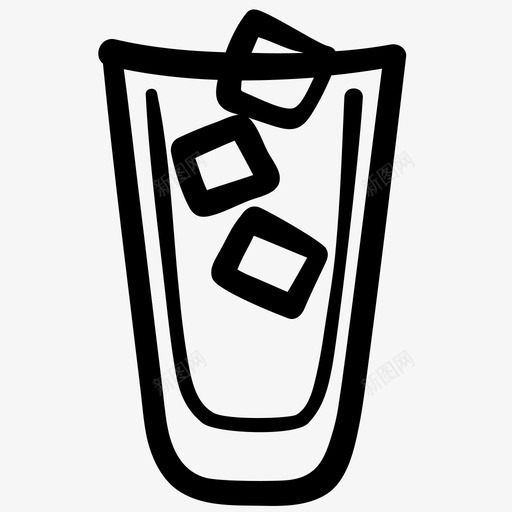 冰冷凉图标svg_新图网 https://ixintu.com 冰 冷 凉 咖啡轮廓涂鸦 喝