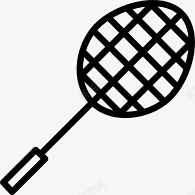 羽毛球运动3直线型图标图标