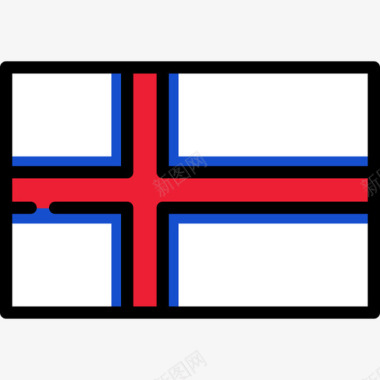 法罗群岛旗帜收藏矩形图标图标