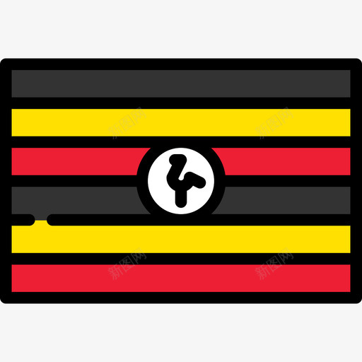乌干达旗帜收藏长方形图标svg_新图网 https://ixintu.com 乌干达 旗帜收藏 长方形