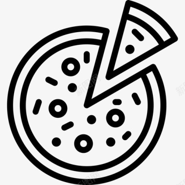 披萨餐厅元素2线性图标图标