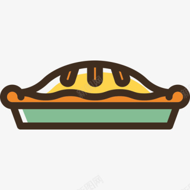 馅饼食物线性颜色食品套装图标图标