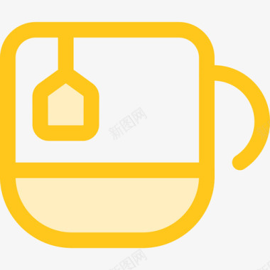 茶杯商务和办公室3黄色图标图标