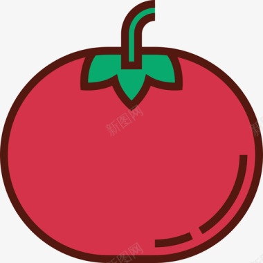 番茄食品6线颜色图标图标