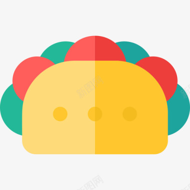 墨西哥玉米卷食物颜色平淡图标图标