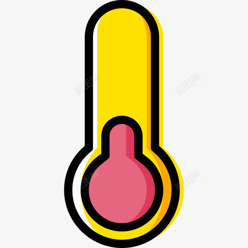 温度计科学9黄色图标svg_新图网 https://ixintu.com 温度计 科学9 黄色