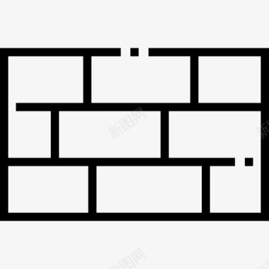 砖墙建筑施工3线性图标图标