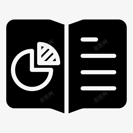 饼图分析书籍图标svg_新图网 https://ixintu.com 书籍 分析 图表 报告 饼图