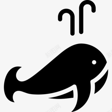 鲸鱼动物海洋生物图标图标