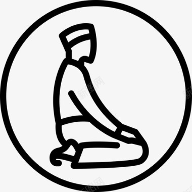 朱勒斯穆斯林祈祷仪式直系图标图标