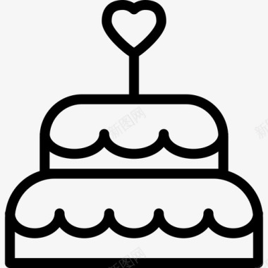 结婚蛋糕情人节系列直系图标图标