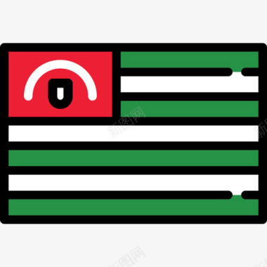 阿布哈兹旗帜收藏长方形图标图标