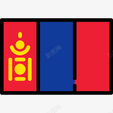 蒙古国旗收藏长方形图标图标