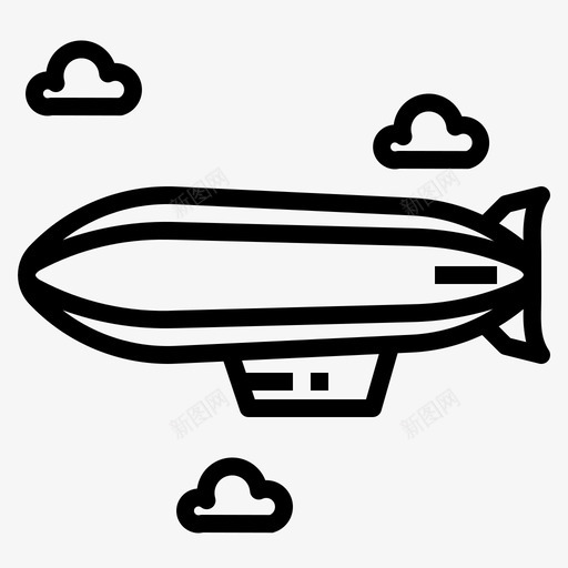齐柏林飞艇飞机氢气图标svg_新图网 https://ixintu.com 氢气 运输 飞机 齐柏林飞艇