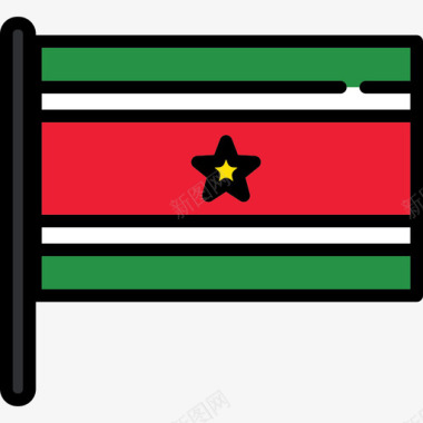 苏里南旗帜收藏2桅杆图标图标