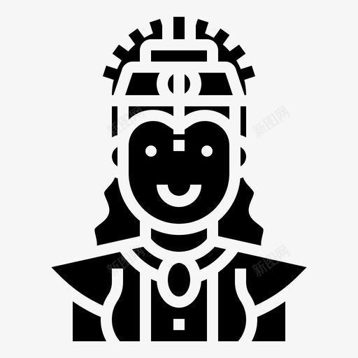 拉克希米阿凡达神图标svg_新图网 https://ixintu.com 印度 印度教 印度教神雕文 拉克希米 神 阿凡达