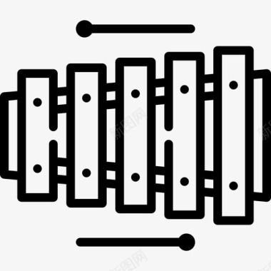 木琴乐器2线状图标图标
