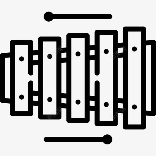 木琴乐器2线状图标svg_新图网 https://ixintu.com 乐器2 木琴 线状