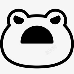 愤怒的青蛙愤怒表情情绪图标高清图片