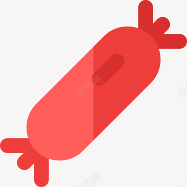 香肠食用色扁平图标图标