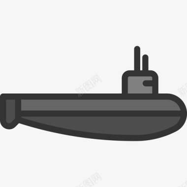 潜艇武器线性颜色图标图标
