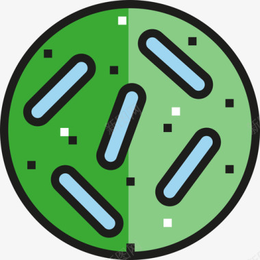 细菌科学线性颜色图标图标