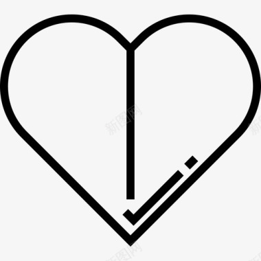 心脏评级和验证符号2线性图标图标