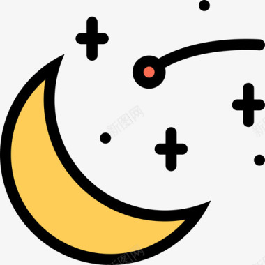 月亮太空与科学2色彩图标图标