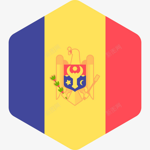 摩尔多瓦国际国旗2六边形图标svg_新图网 https://ixintu.com 六边形 国际国旗2 摩尔多瓦