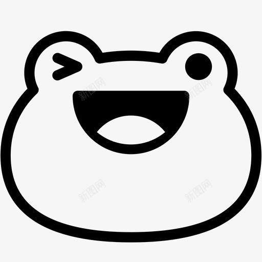 笑表情情绪图标svg_新图网 https://ixintu.com 情绪 感觉 笑 表情 青蛙 青蛙表情线