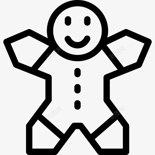姜饼人圣诞3直系图标svg_新图网 https://ixintu.com 圣诞3 姜饼人 直系