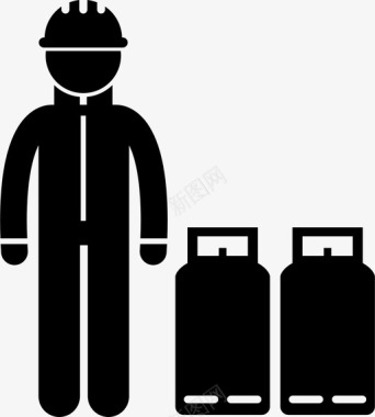 丙烷气工程师储罐工人图标图标