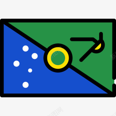 圣诞岛旗帜收藏长方形图标图标