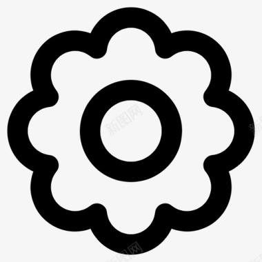 花徽章自然图标图标
