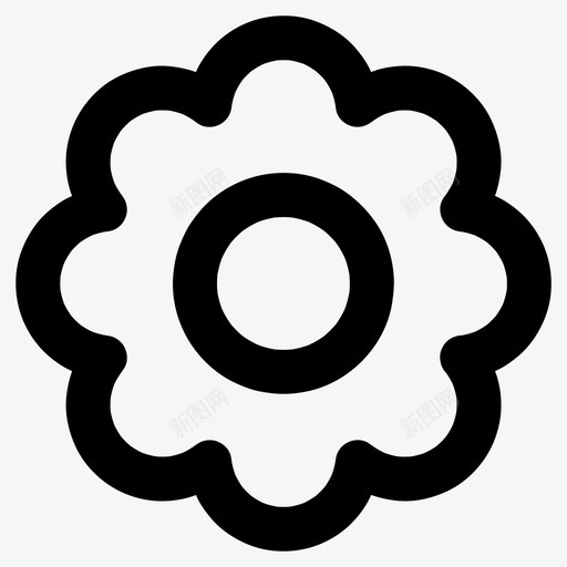 花徽章自然图标svg_新图网 https://ixintu.com 丝带 各种尺寸的基本图标 徽章 植物 自然 花