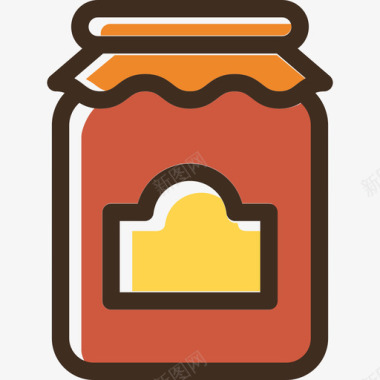 果酱食品线性颜色食品套装图标图标