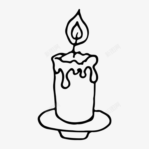蜡烛涂鸦手绘图标svg_新图网 https://ixintu.com 手绘 涂鸦 素描 蜡烛