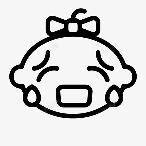 女婴哭可爱表情符号图标svg_新图网 https://ixintu.com 可爱 女婴哭 宝宝轮廓 表情符号