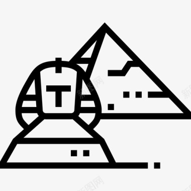 金字塔地标4直线形图标图标