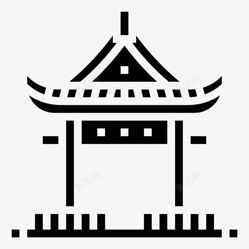 神社建筑中国图标svg_新图网 https://ixintu.com 中国 亭子 建筑 忍者元素雕文 神社