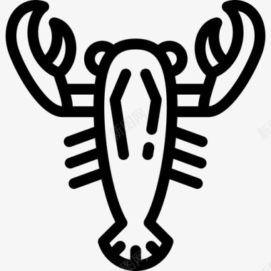 龙虾食品和餐厅直系图标图标